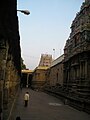 View of the gopuram from inside the temple