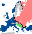 A Europa dividida pela Cortina de Ferro.