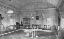 One of the oldest pictures of the lodge room in Mendocino Masonic Lodge No. 179 in Mendocino, California