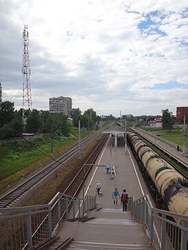 Вид с пешеходного моста в западном направлении