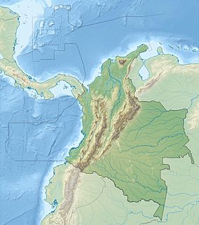 Map showing the location of Parque Nacional Natural Las Hermosas