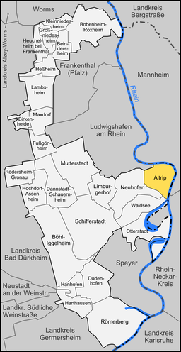 Läget för Altrip i Rhein-Pfalz-Kreis