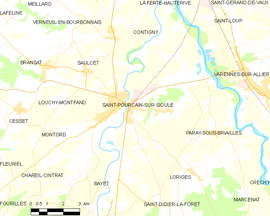 Mapa obce Saint-Pourçain-sur-Sioule