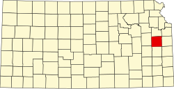 map of Kansas highlighting Franklin County