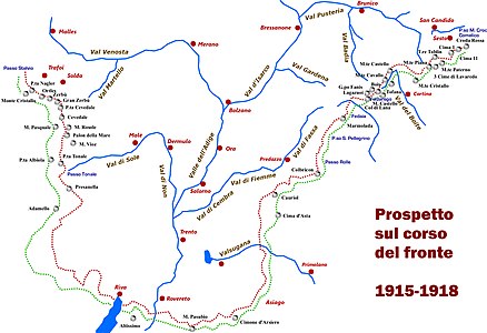 Mapa del front alpí (1915-1918)