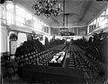 Interieur Grote Zaal vóór de Brand. Glasnegatief, ca. 1885.