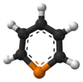 Aromatic ball and stick model of phosphorine