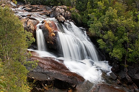 Arve Falls in Hartz Mountains National Park, Tasmania, Australia.