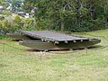 Modelo de uma parte da ponte flutuante construída para o filme Gods and Generals, exposta no Parque Nacional Militar de Fredericksburg e Spotsylvania