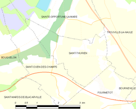 Mapa obce Saint-Thurien