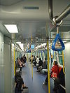 Interior of a Kinki Sharyo manufactured car in Hong Kong