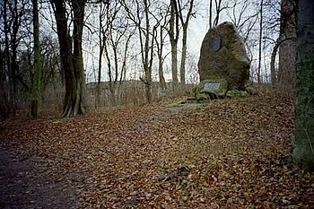 Gedenkstein am Ort der ehemaligen Pfalz Grona bei Göttingen