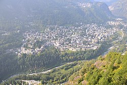 Skyline of Chiesa in Valmalenco