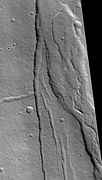 Cyane Fossae, as seen by HiRISE. More information can be found under Fossa (geology).