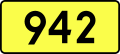 English: Sign of DW 942 with oficial font Drogowskaz and adequate dimensions.