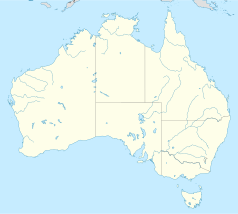 Mapa konturowa Australii, na dole po prawej znajduje się punkt z opisem „120 Collins Street”