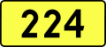 English: Sign of DW 224 with oficial font Drogowskaz and adequate dimensions.