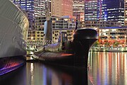 HMAS Onslow at night