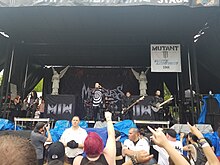 Motionless in White performing in 2018