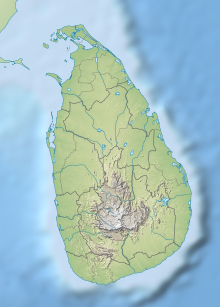 Map showing the location of Udawalawe National Park