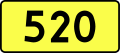 English: Sign of DW 520 with oficial font Drogowskaz and adequate dimensions.