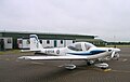 10 AEF Grob Tutor and hangar at RAF Woodvale