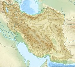 Yazds läge på karta över Iran.