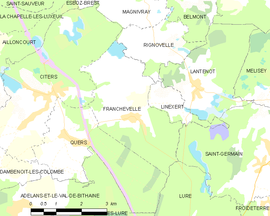 Mapa obce Franchevelle