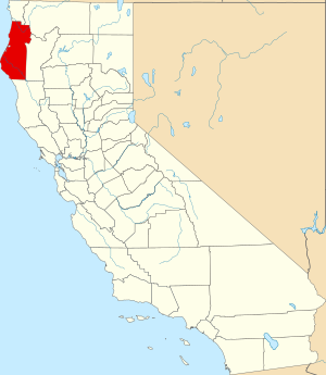 Map of California highlighting Humboldt County