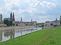 Deutsch: Oderpanorama mit Kathedrale, Rathaus, Franziskanerkirche und Piastenturm