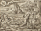 Cénis et Poséidon, gravure pour le livre VIII des Métamorphoses d'Ovide, 1563