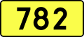 English: Sign of DW 782 with oficial font Drogowskaz and adequate dimensions.