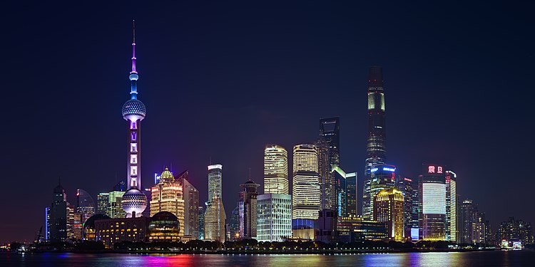 Shanghai skyline at night