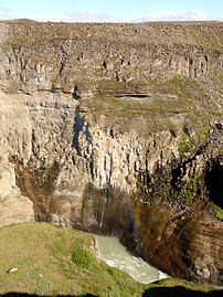 Many different lava flows built the walls of this canyon.