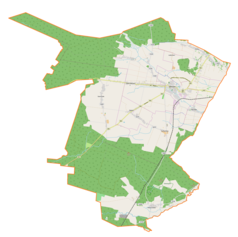 Mapa konturowa gminy Oleszyce, blisko centrum na prawo znajduje się punkt z opisem „Sucha Wola”