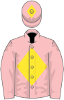 Pink, yellow diamond on body and cap