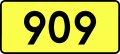 English: Sign of DW 909 with oficial font Drogowskaz and adequate dimensions.