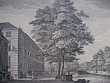 De Vijzelgracht en het Walenweeshuis; circa 1780.