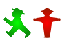 The green and red Ampelmännchen, designed by Peglau