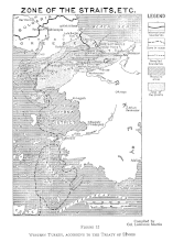 Sevr müqaviləsində Boğazlar Bölgəsini göstərən, 1920-ci ildə yaradılmış bir xəritə.