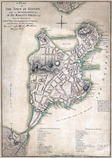 Map of Boston in 1775