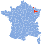 Posizion del dipartiment Meurthe-et-Moselle in de la Francia