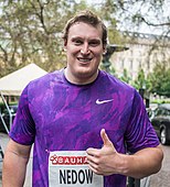 Tim Nedow erzielte 19,63 m und schied damit in der Qualifikation aus