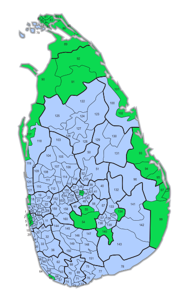 Majorities according to polling divisions