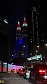 The Petronas Towers illuminated with the colours of the Malaysian flag in Independence day 2024