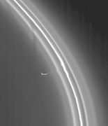 Saturn's sheperd moon Prometheus steals material from the rings