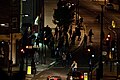 Looters attempting to enter a cycle shop in North London during the 2011 England riots