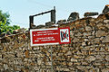 Sign at military installation on Lesbos island, Greece.