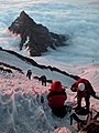 Image 36Climbers ascending Mount Rainier looking at Little Tahoma Peak (from Mountaineering)