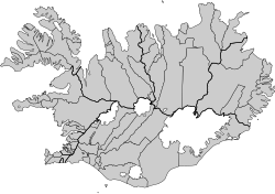 Carte des municipalités d'Islande